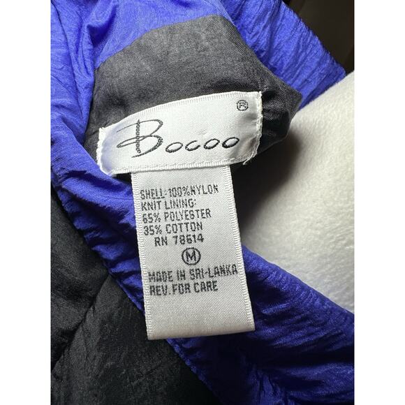 Rare VTG BOCOO Color Block Full Zip Windbreaker Jacket 80s 90s Black Women’s M - Picture 5 of 9